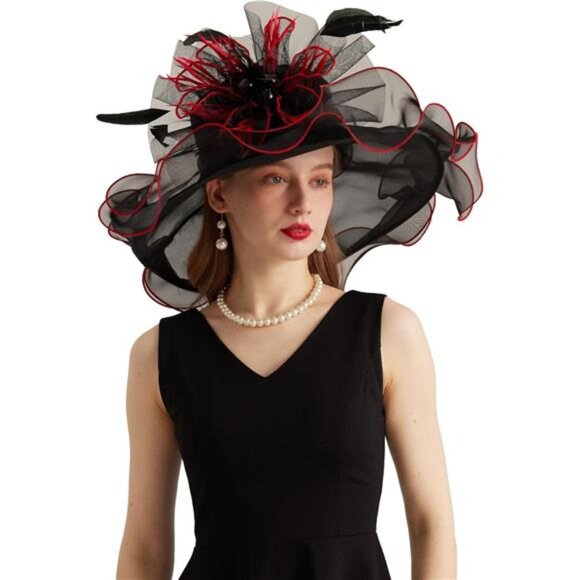 Women's Kentucky Derby Church Dress Hat 03-black - Picture 1 of 6